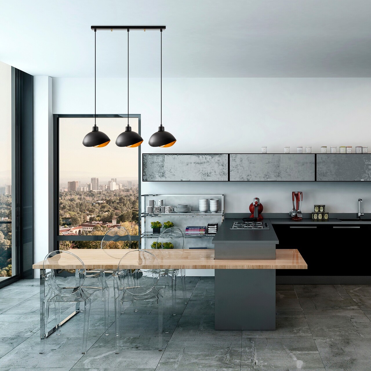 Lustra, Opviq, 527ABY1824, Negru - imagine 7